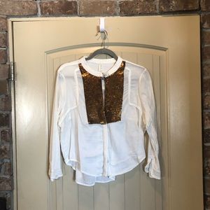 New Romantics Free People Sequin Top